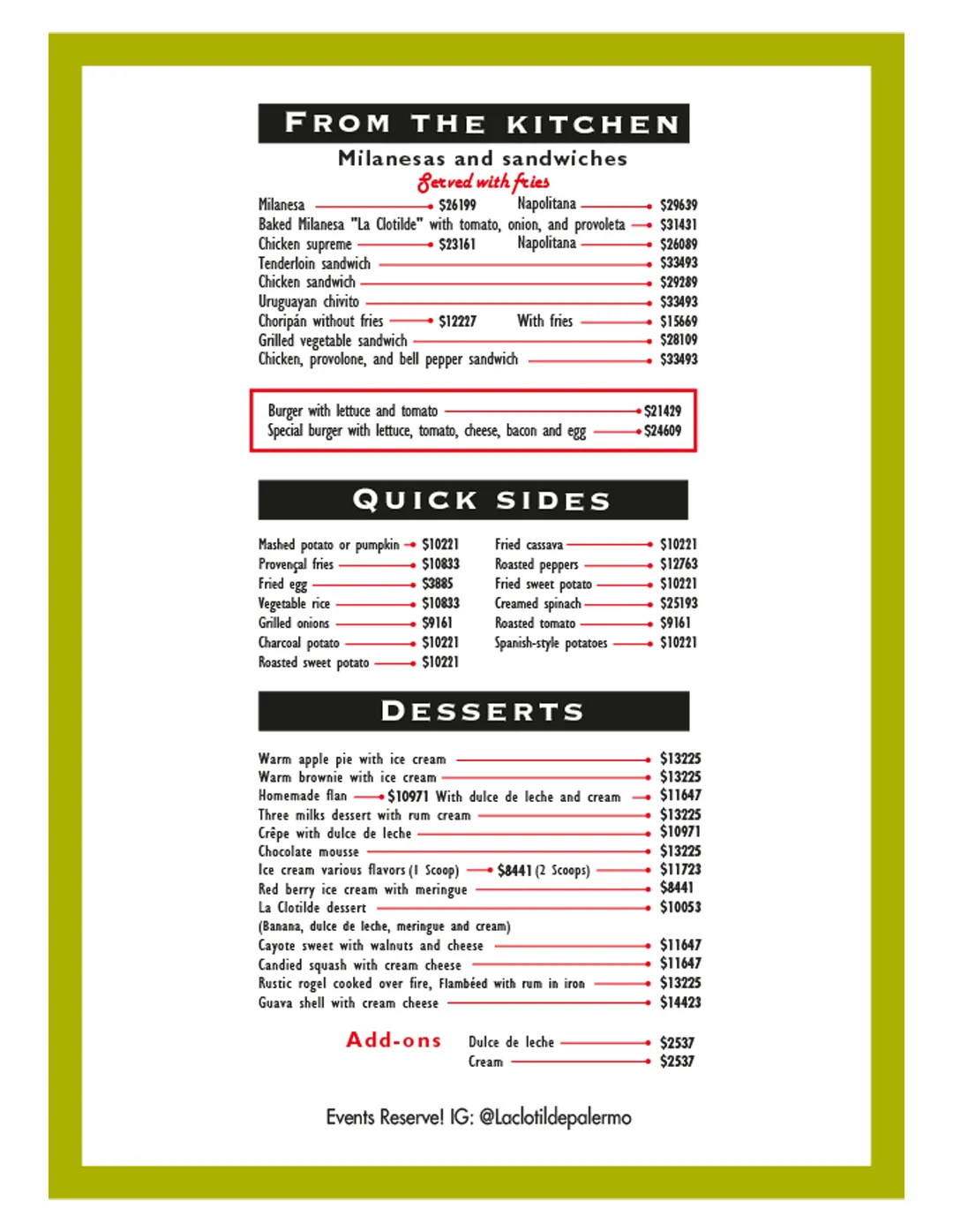 Menu — Page 5